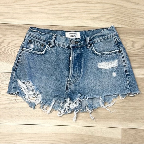 Reformation Women’s Denim Dixie High Rise Jean Shorts - Picture 1 of 4